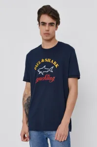 Bavlnené tričko Paul&Shark tmavomodrá farba, s potlačou #9578221