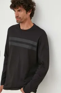 Bavlnené tričko s dlhým rukávom Paul&Shark čierna farba, s potlačou