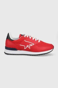 Kožená obuv Paul&Shark červená farba #8368352