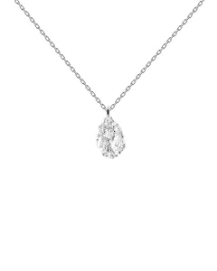 PDPAOLA Blyštivý strieborný náhrdelník Vanilla CO02-674-U (retiazka, prívesok) #9252968
