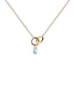 PDPAOLA Krásny pozlátený náhrdelník Blue Lily CO01-842-U #9252986