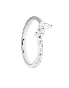 PDPAOLA Krásny strieborný prsteň so zirkónmi Ava Essentials AN02-863 56 mm