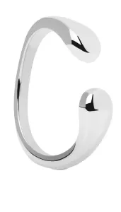 PDPAOLA Otvorený minimalistický prsteň zo striebra CRUSH Silver AN02-903 48 mm