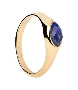 PDPAOLA Pozlátený prsteň Lapis Lazuli Nomad Vanilla AN01-A49 50 mm