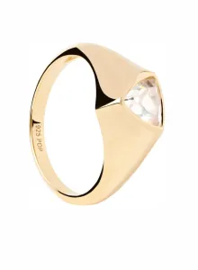 PDPAOLA Pozlátený prsteň zo striebra Triangle Shimmer Essentials AN01-986 48 mm