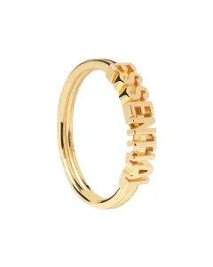 PDPAOLA Elegantný pozlátený prsteň ESSENTIAL Gold AN01-608 50 mm