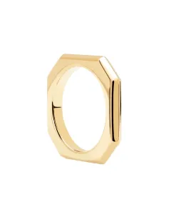PDPAOLA Elegantný pozlátený prsteň SIGNATURE LINK Gold AN01-378 56 mm