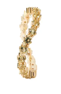 PDPAOLA Elegantný pozlátený prsteň so zirkónmi GREEN TIDE Gold AN01-461 54 mm