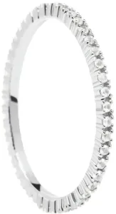 PDPAOLA Minimalistický prsteň zo striebra s trblietavými zirkónmi White Essential Silver AN02-347 50 mm