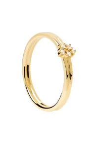 PDPAOLA Pôvabný pozlátený prsteň so zirkónmi NOVA Gold AN01-615 50 mm