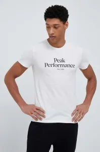 Bavlnené tričko Peak Performance biela farba, s potlačou #5724426