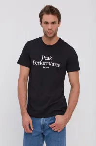 Tričko Peak Performance Original pánske, čierna farba, s potlačou
