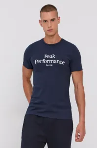 Tričko Peak Performance Original pánske, tmavomodrá farba, s potlačou
