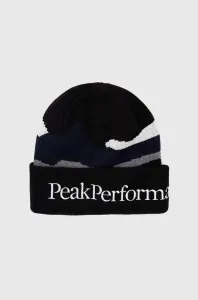 Vlnená čiapka Peak Performance čierna farba, z hrubej pleteniny, vlnená #3776891