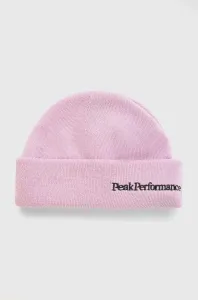 Vlnená čiapka Peak Performance ružová farba, z hrubej pleteniny, vlnená #9221880