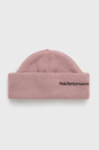Vlnená čiapka Peak Performance ružová farba, z tenkej pleteniny, vlnená #7353199