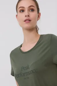 Bavlnené tričko Peak Performance zelená farba #180507