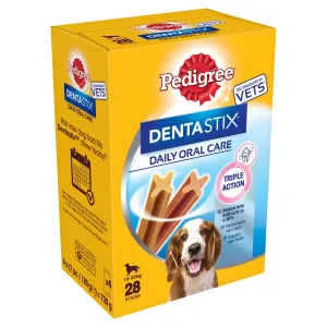 Pedigree Denta Stix každodenná starostlivosť o zuby - 28 ks Medium -  pre stredne veľkých psov (10-25 kg)