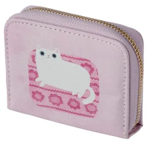 Menšia peňaženka s kreslenou mačkou - 2 varianty Farba: ružová #8467547