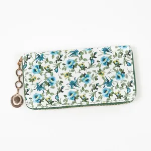 Veľká biela dámska peňaženka s modrým kvetinovým vzorom - Doplnky