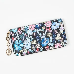 Veľká čierno-modrá dámska kvetinová peňaženka - Doplnky