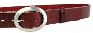 Penny Belts Dámsky kožený opasok 11895 Tmavo Červený 110 cm