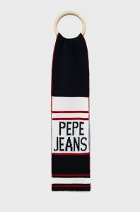 Šál Pepe Jeans tmavomodrá farba, vzorovaný #8721459