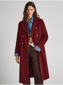 Burgundy women's coat Pepe Jeans Madison - Women #8829891