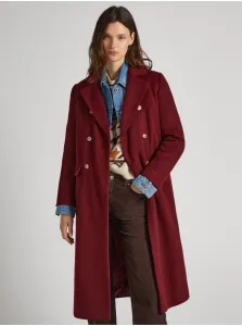 Burgundy women's coat Pepe Jeans Madison - Women #8829894
