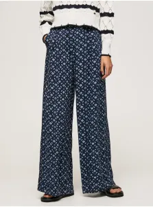 Dark Blue Women Patterned Culottes Pants Pepe Jeans - Women #6546130