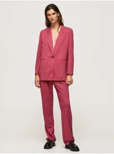 Nohavice Pepe Jeans Colette dámske, ružová farba, rovné, vysoký pás #4600965