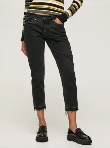 Black Womens Shortened Slim Fit Jeans Jeans Jolie - Women