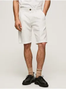 White Men's Shorts with Linen Pepe Jeans - Men #6386753