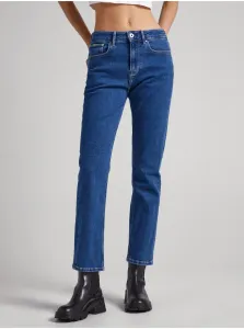 Modré dámske straight fit džínsy Pepe Jeans Mary #6949399