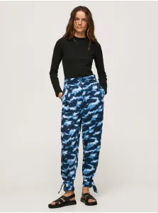 Nohavice pre ženy Pepe Jeans - tmavomodrá, modrá, biela #6386948