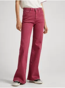Vínové dámske flared fit džínsy Pepe Jeans Willa #7168552