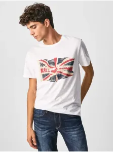 Bavlnené tričko Pepe Jeans Flag Logo N biela farba, s potlačou #5575384