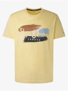 Yellow Men's T-Shirt Pepe Jeans Aegir - Men's #716037