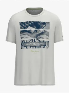 White Men's T-Shirt Pepe Jeans Aidan - Men's #716031