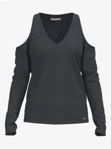Dark Grey Women's T-Shirt with Exposed Shoulders Pepe Jeans Cora - Women