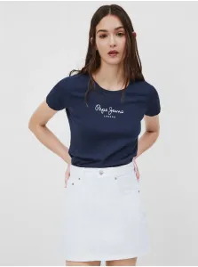 Tmavomodré dámske tričko Pepe Jeans New Virginia #6263106