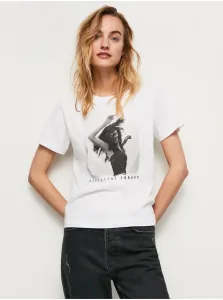 White Women's T-Shirt Pepe Jeans Sonya - Women