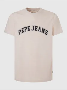 Beige men's T-shirt Pepe Jeans - Men's #8387345