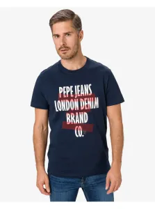 Tričká s krátkym rukávom pre mužov Pepe Jeans - modrá #1053992