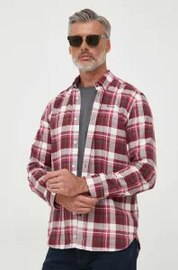 Bavlnená košeľa Pepe Jeans Cressing pánska, bordová farba, regular, s golierom button-down #9080503