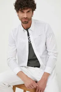Bavlnená košeľa Pepe Jeans Cuxton pánska, biela farba, slim, s golierom button-down