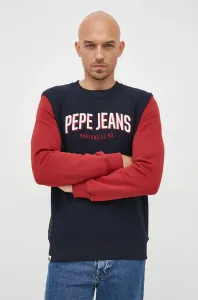 Bavlnená mikina Pepe Jeans pánska, tmavomodrá farba, s nášivkou #8847879