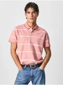 Bavlnené polo tričko Pepe Jeans Farrell ružová farba, vzorované #229874