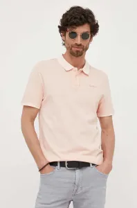 Bavlnené polo tričko Pepe Jeans OLIVER ružová farba, jednofarebné