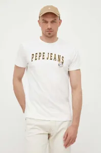 Bavlnené tričko Pepe Jeans Ronell biela farba, s potlačou #8688572